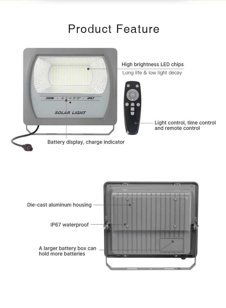 solar flood light 200w